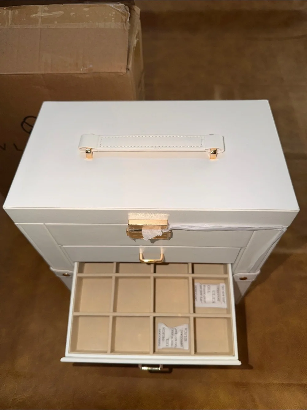 NIB VLANDO Large Jewelry Box, 6 Layer Storage Organizer, Removable Dividers